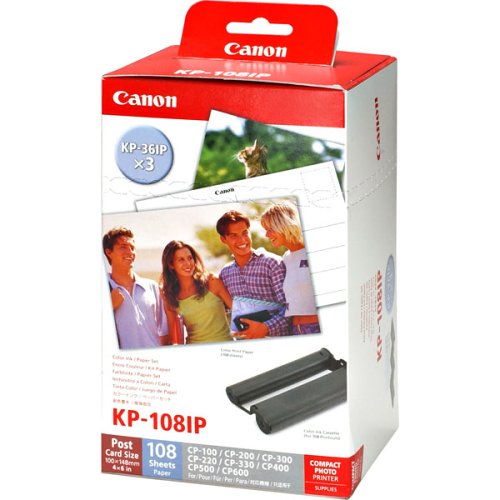 CANON KP-108IP ORIGINAL 108 SHEETS 4X8 PLUS ONE INKJET CARTRIDGE FOR SELPHY SERIES